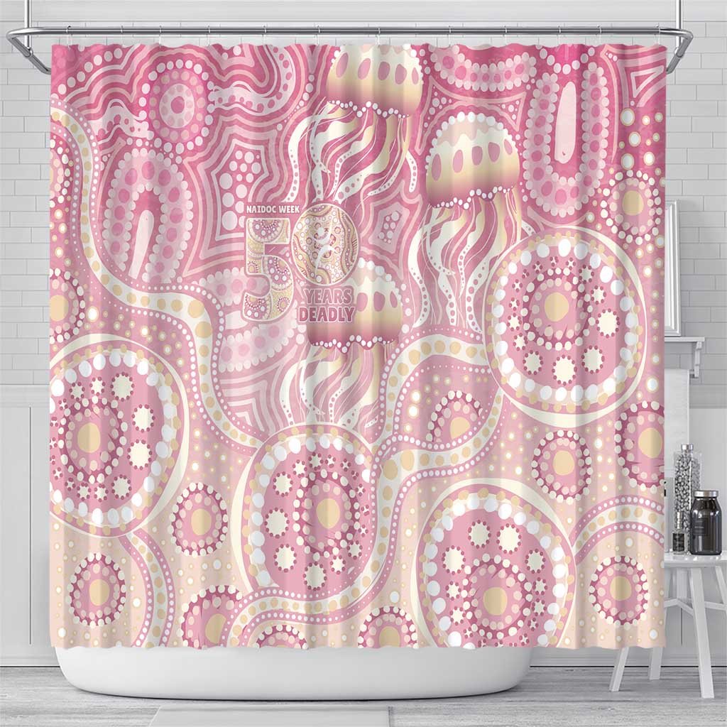 Pastel NAIDOC Week 2026 First Nations Indigenous Shower Curtain Jellyfish