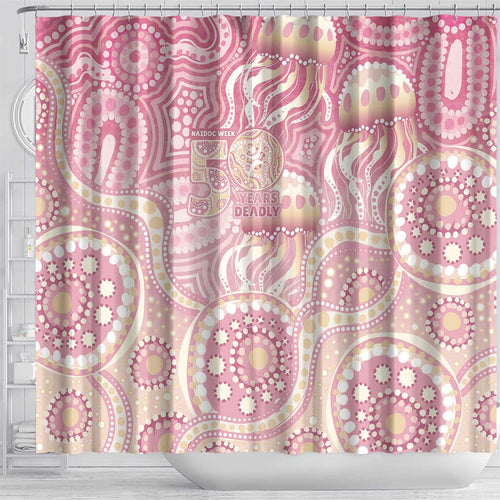 Pastel NAIDOC Week 2026 First Nations Indigenous Shower Curtain Jellyfish