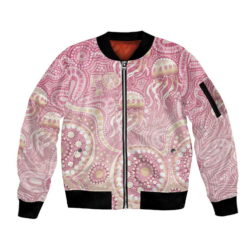 Pastel NAIDOC Week 2026 First Nations Indigenous Sleeve Zip Bomber Jacket Jellyfish