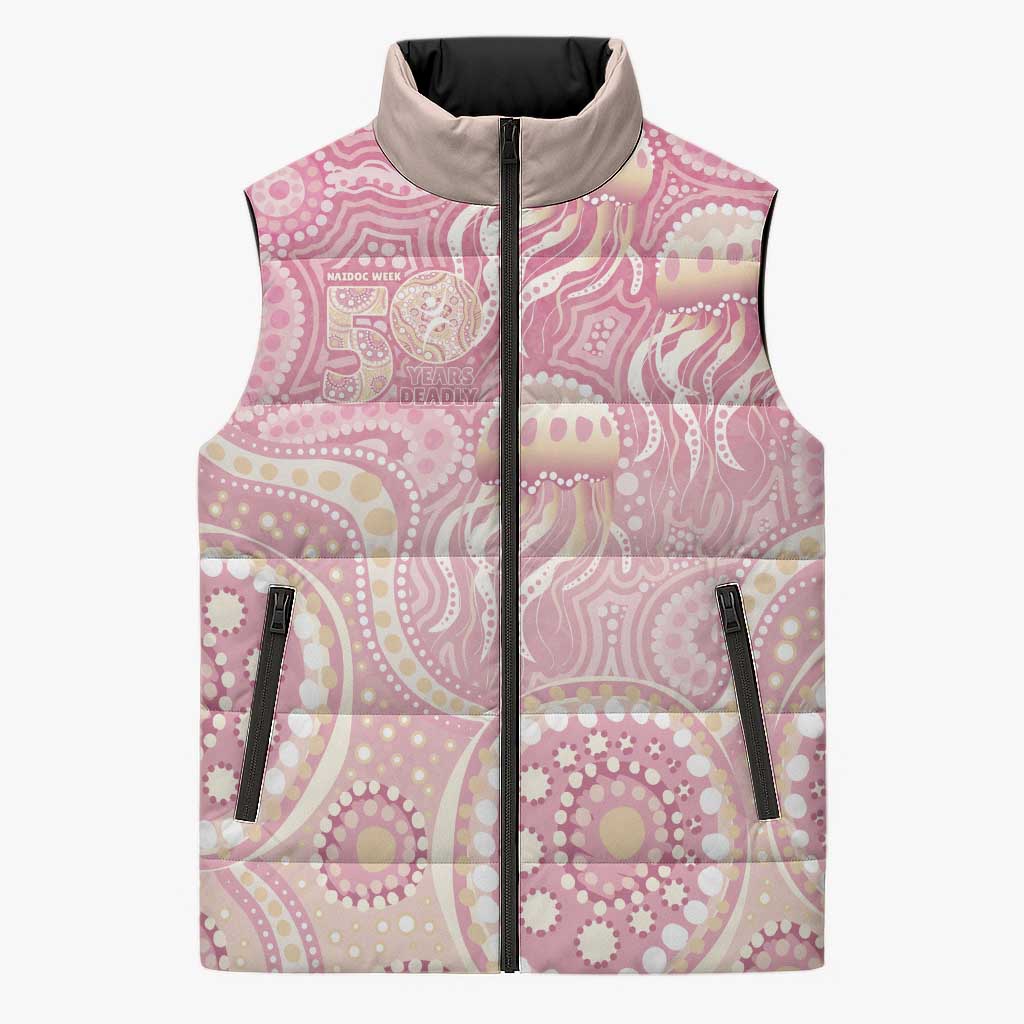 Pastel NAIDOC Week 2026 First Nations Indigenous Sleeveless Puffer Jacket Jellyfish