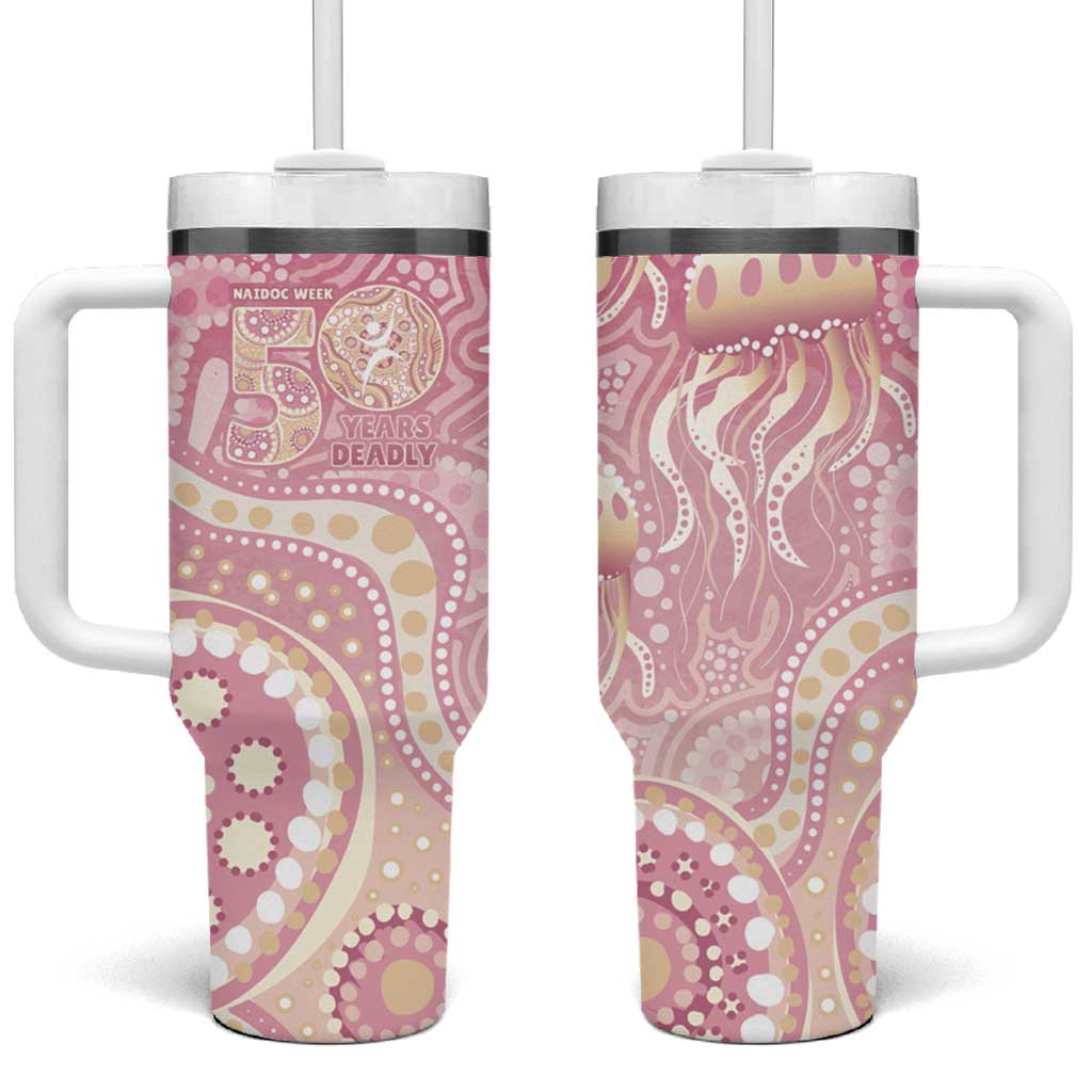 Pastel NAIDOC Week 2026 First Nations Indigenous Tumbler With Handle Jellyfish