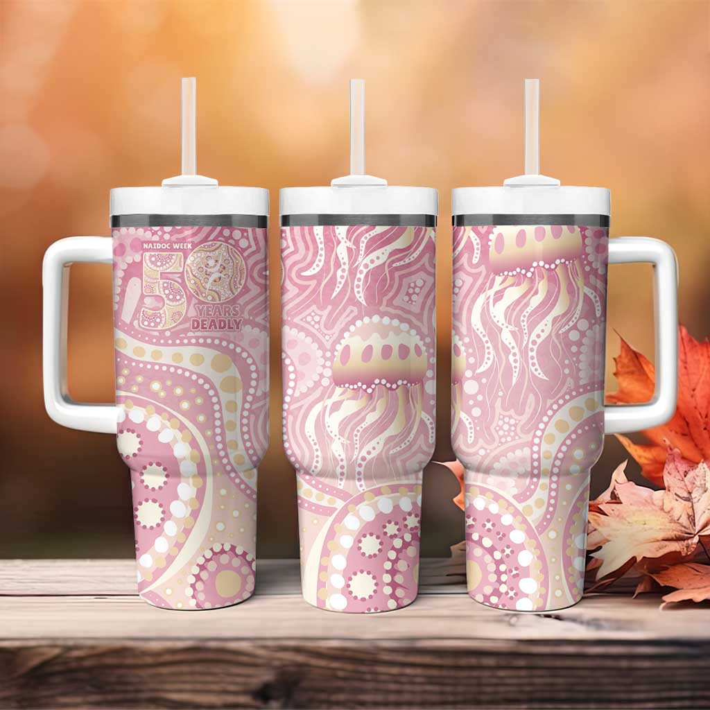 Pastel NAIDOC Week 2026 First Nations Indigenous Tumbler With Handle Jellyfish