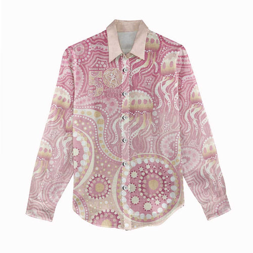 Pastel NAIDOC Week 2026 First Nations Indigenous Women Casual Shirt Jellyfish