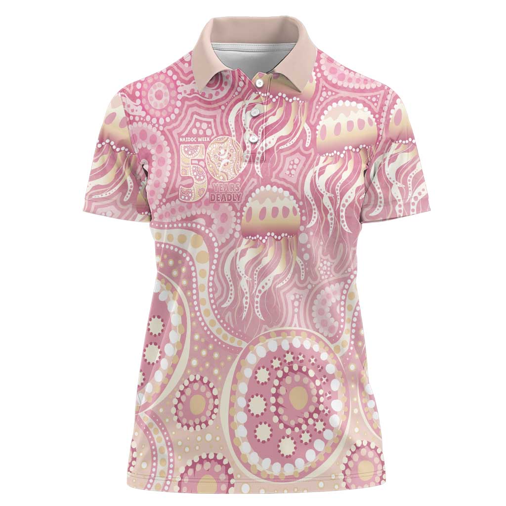 Pastel NAIDOC Week 2026 First Nations Indigenous Women Polo Shirt Jellyfish