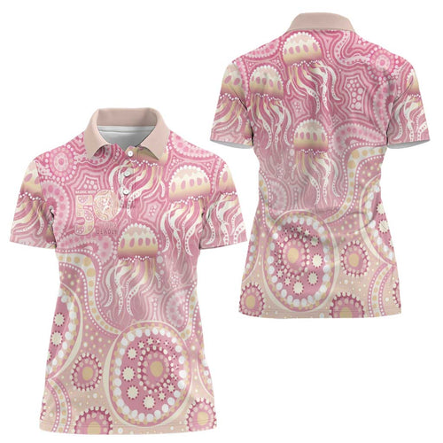 Pastel NAIDOC Week 2026 First Nations Indigenous Women Polo Shirt Jellyfish