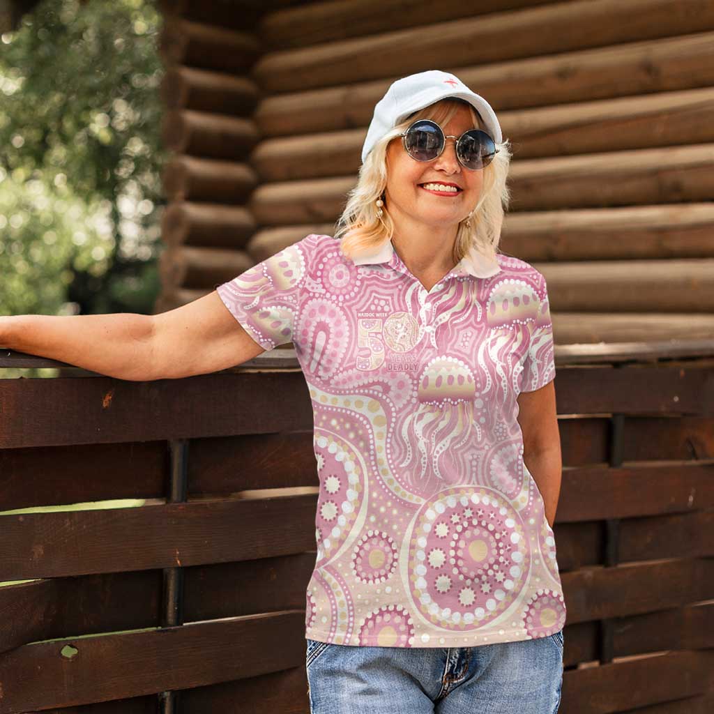 Pastel NAIDOC Week 2026 First Nations Indigenous Women Polo Shirt Jellyfish