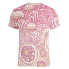 Pastel NAIDOC Week 2026 First Nations Indigenous Women V-Neck T-Shirt Jellyfish