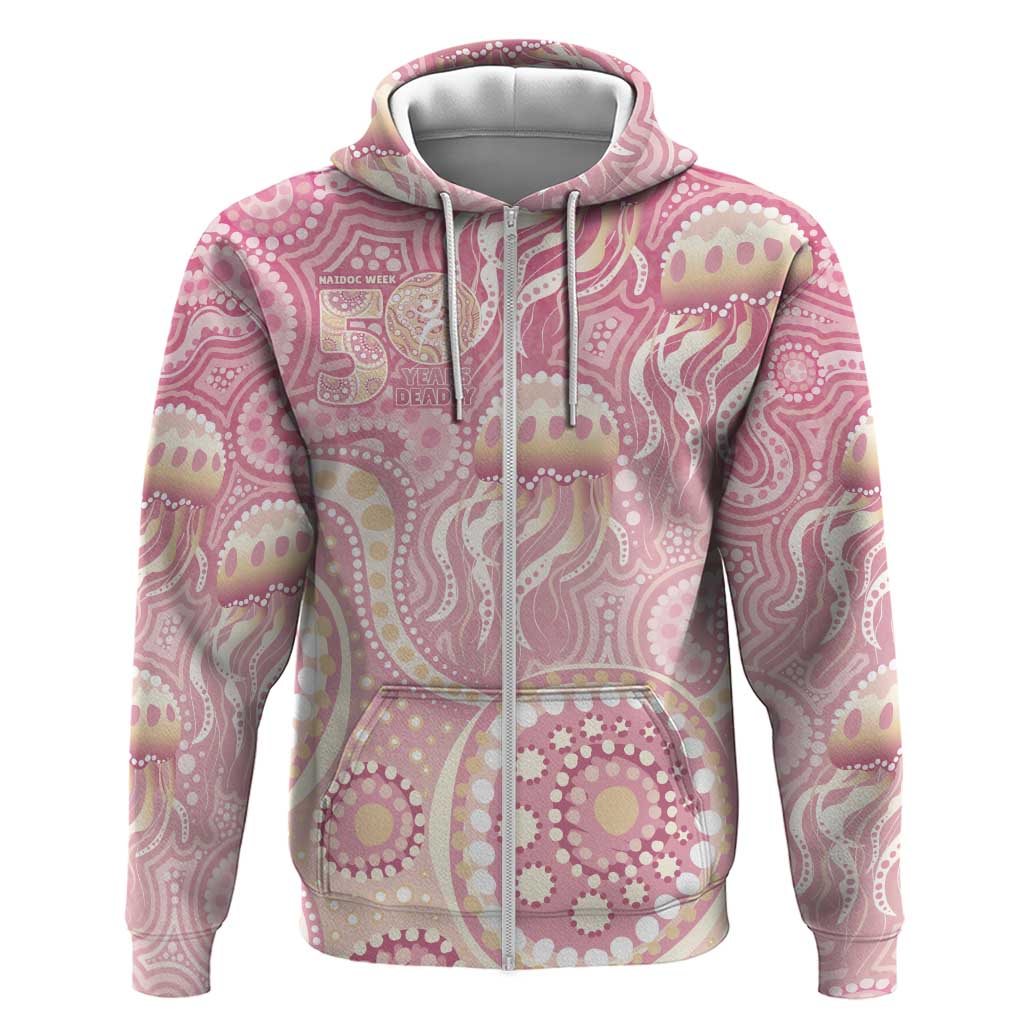 Pastel NAIDOC Week 2026 First Nations Indigenous Zip Hoodie Jellyfish