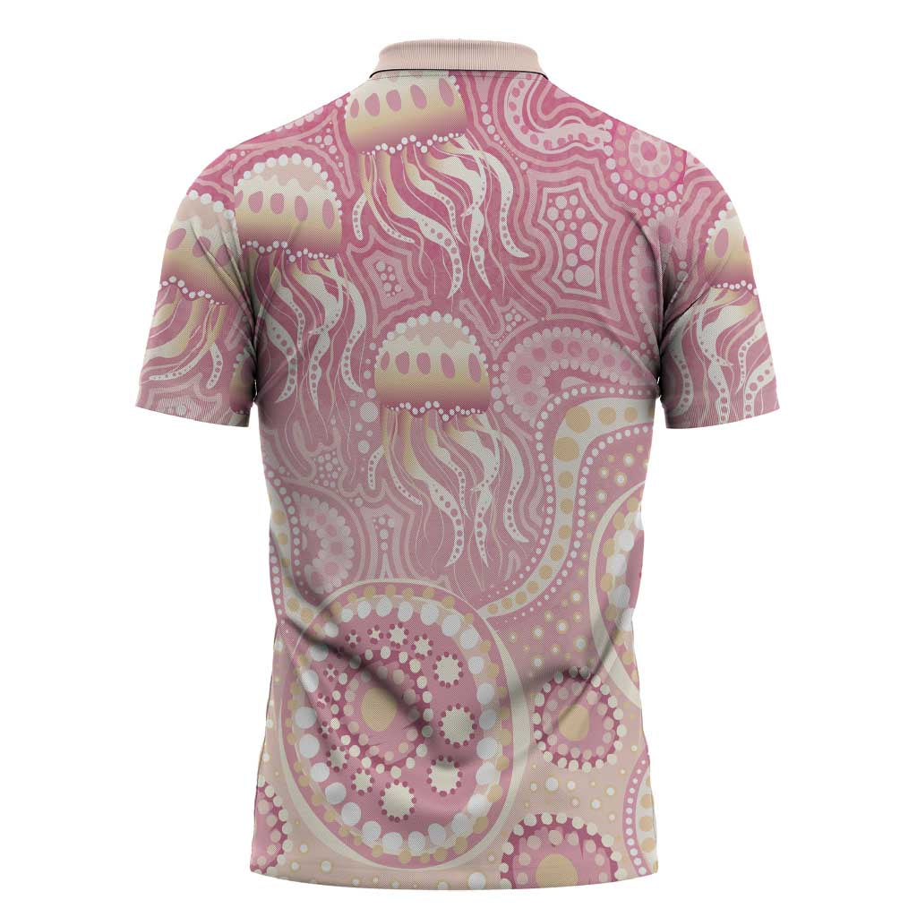 Pastel NAIDOC Week 2026 First Nations Indigenous Zipper Polo Shirt Jellyfish