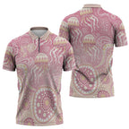 Pastel NAIDOC Week 2026 First Nations Indigenous Zipper Polo Shirt Jellyfish