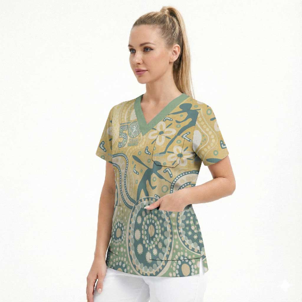 Pastel NAIDOC Week 2026 First Nations Indigenous Scrub Top The Life