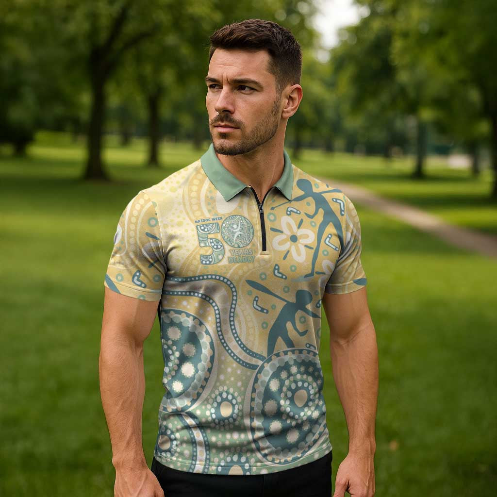 Pastel NAIDOC Week 2026 First Nations Indigenous Zipper Polo Shirt The Life