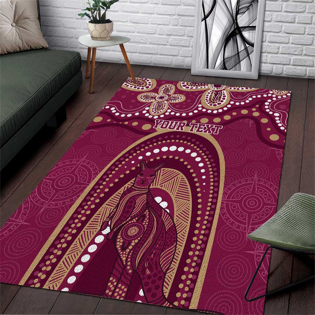Personalized Australia QLD Rugby Indigenous Series Area Rug Maroons Kangaroos