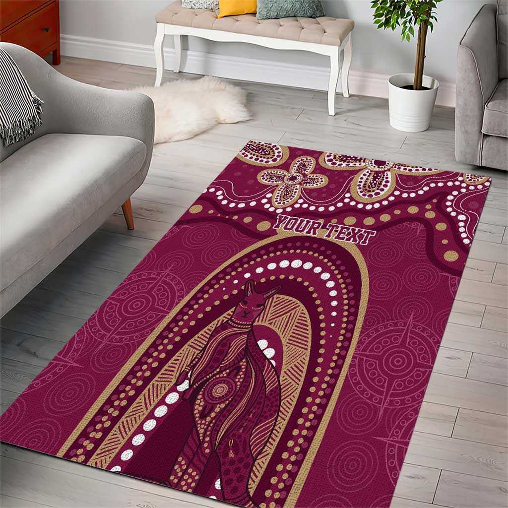 Personalized Australia QLD Rugby Indigenous Series Area Rug Maroons Kangaroos