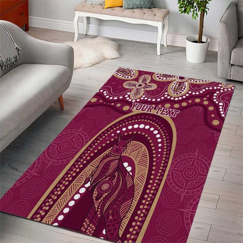 Personalized Australia QLD Rugby Indigenous Series Area Rug Maroons Kangaroos
