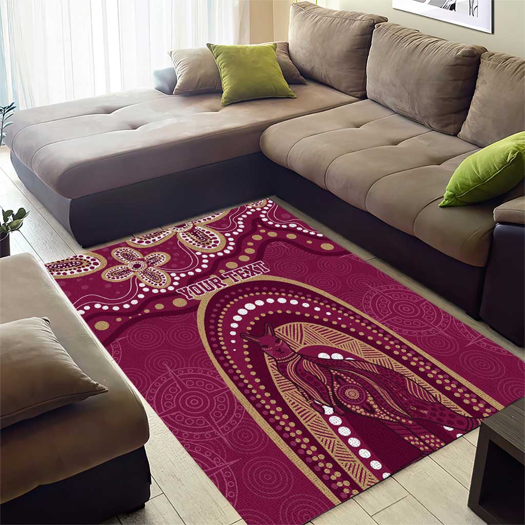 Personalized Australia QLD Rugby Indigenous Series Area Rug Maroons Kangaroos