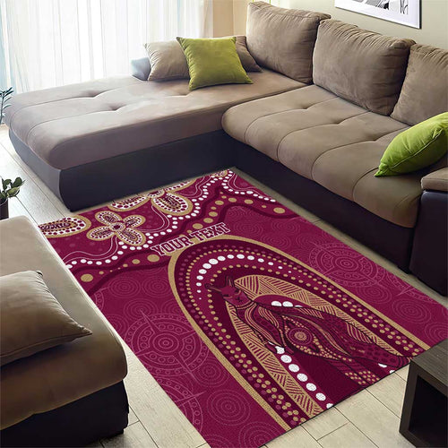 Personalized Australia QLD Rugby Indigenous Series Area Rug Maroons Kangaroos