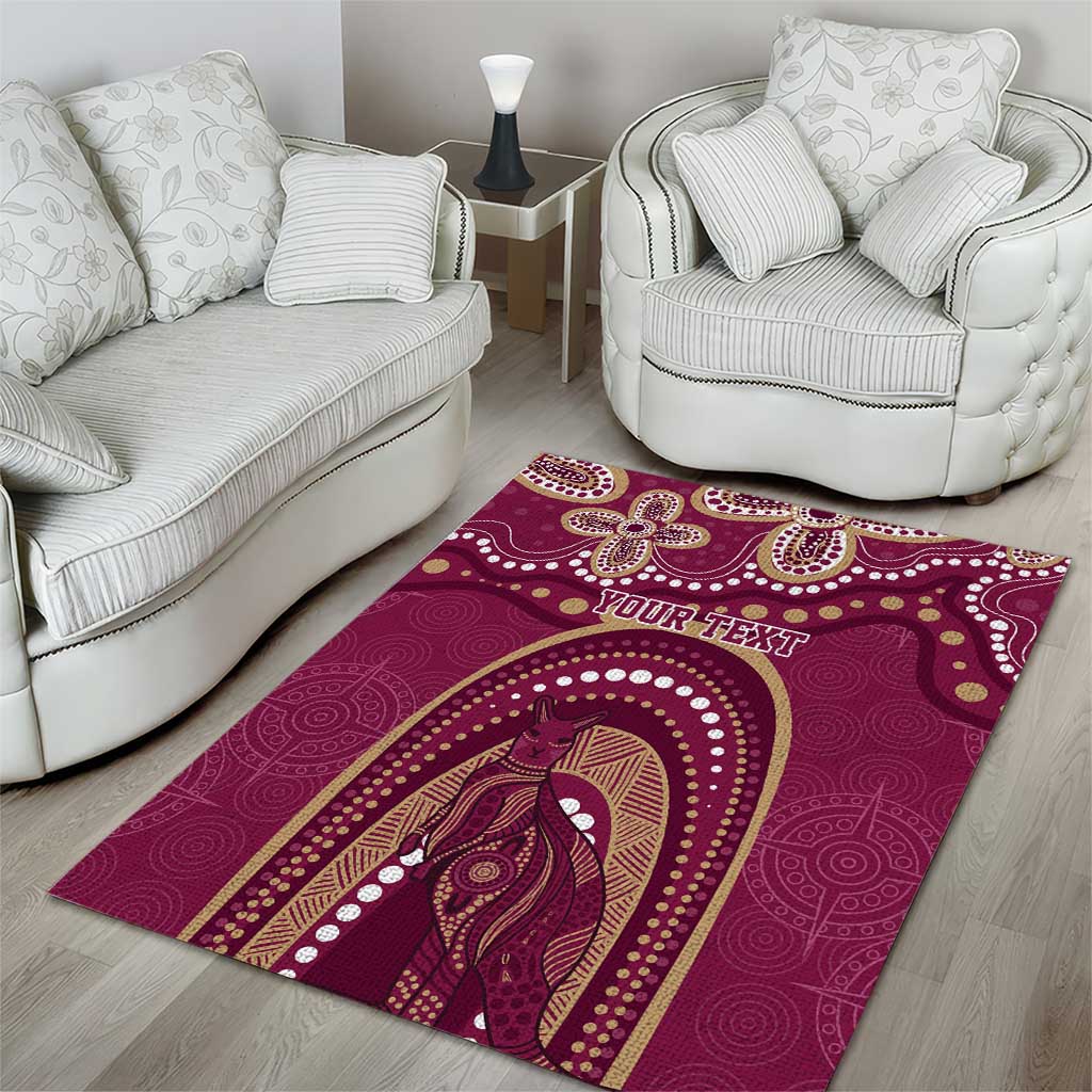 Personalized Australia QLD Rugby Indigenous Series Area Rug Maroons Kangaroos