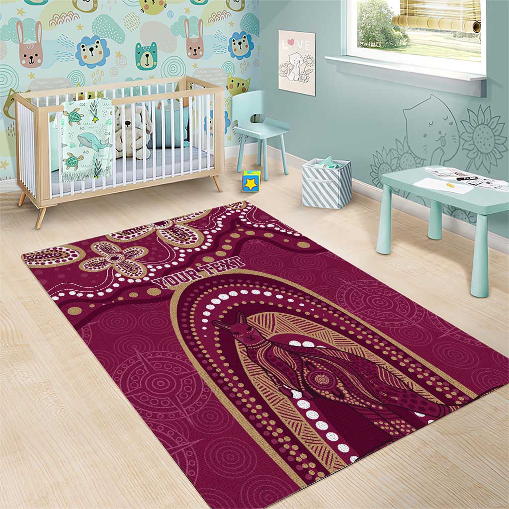 Personalized Australia QLD Rugby Indigenous Series Area Rug Maroons Kangaroos