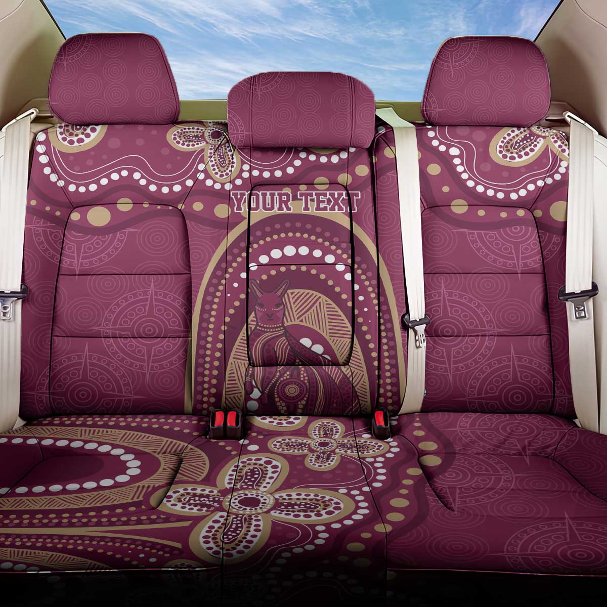 Personalized Australia QLD Rugby Indigenous Series Back Car Seat Cover Maroons Kangaroos
