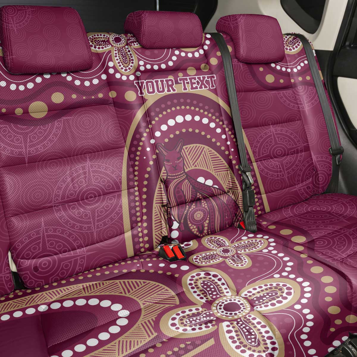 Personalized Australia QLD Rugby Indigenous Series Back Car Seat Cover Maroons Kangaroos