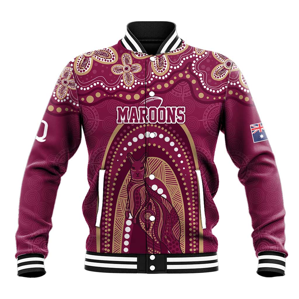 Personalized Australia QLD Rugby Indigenous Series Baseball Jacket Maroons Kangaroos