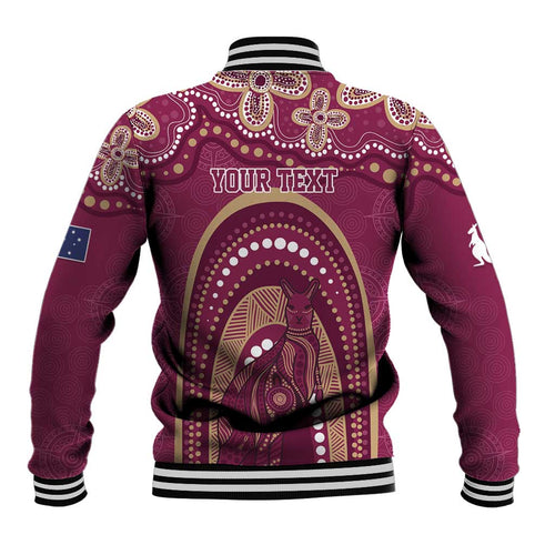 Personalized Australia QLD Rugby Indigenous Series Baseball Jacket Maroons Kangaroos