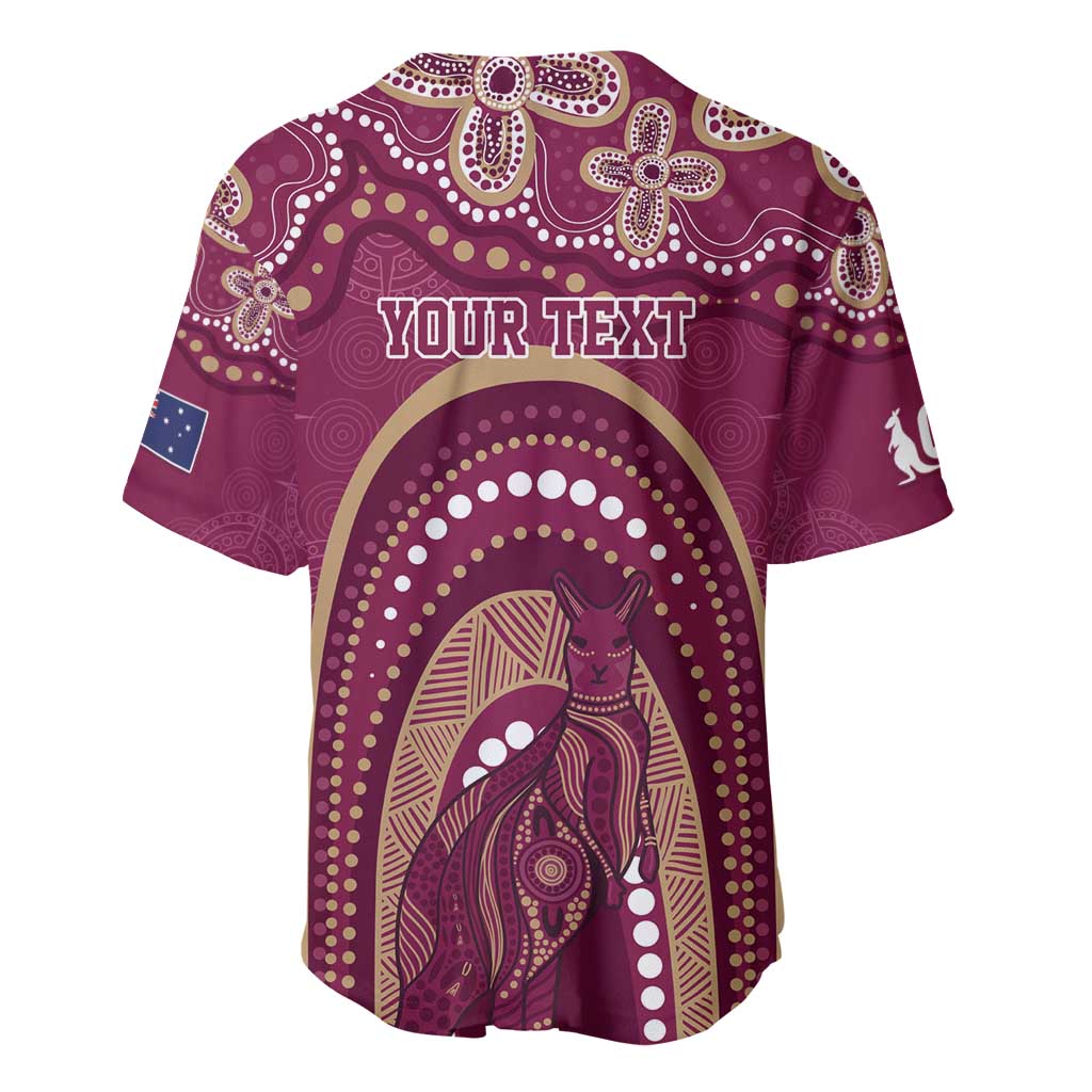Personalized Australia QLD Rugby Indigenous Series Baseball Jersey Maroons Kangaroos