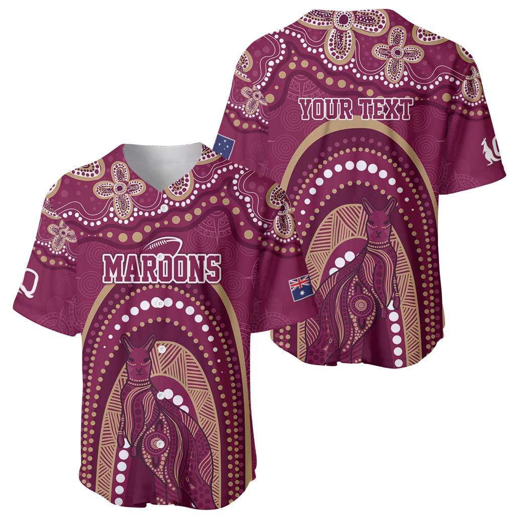 Personalized Australia QLD Rugby Indigenous Series Baseball Jersey Maroons Kangaroos