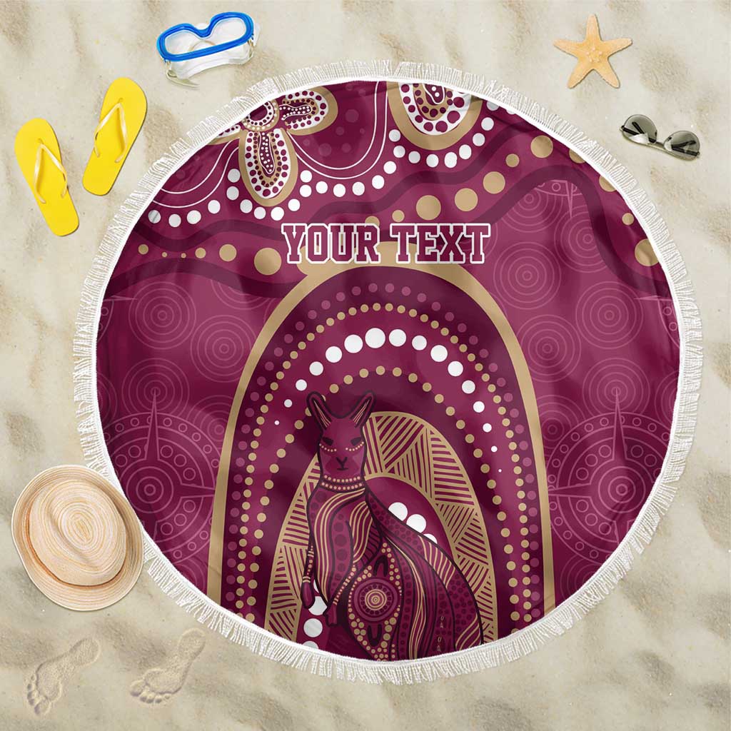 Personalized Australia QLD Rugby Indigenous Series Beach Blanket Maroons Kangaroos