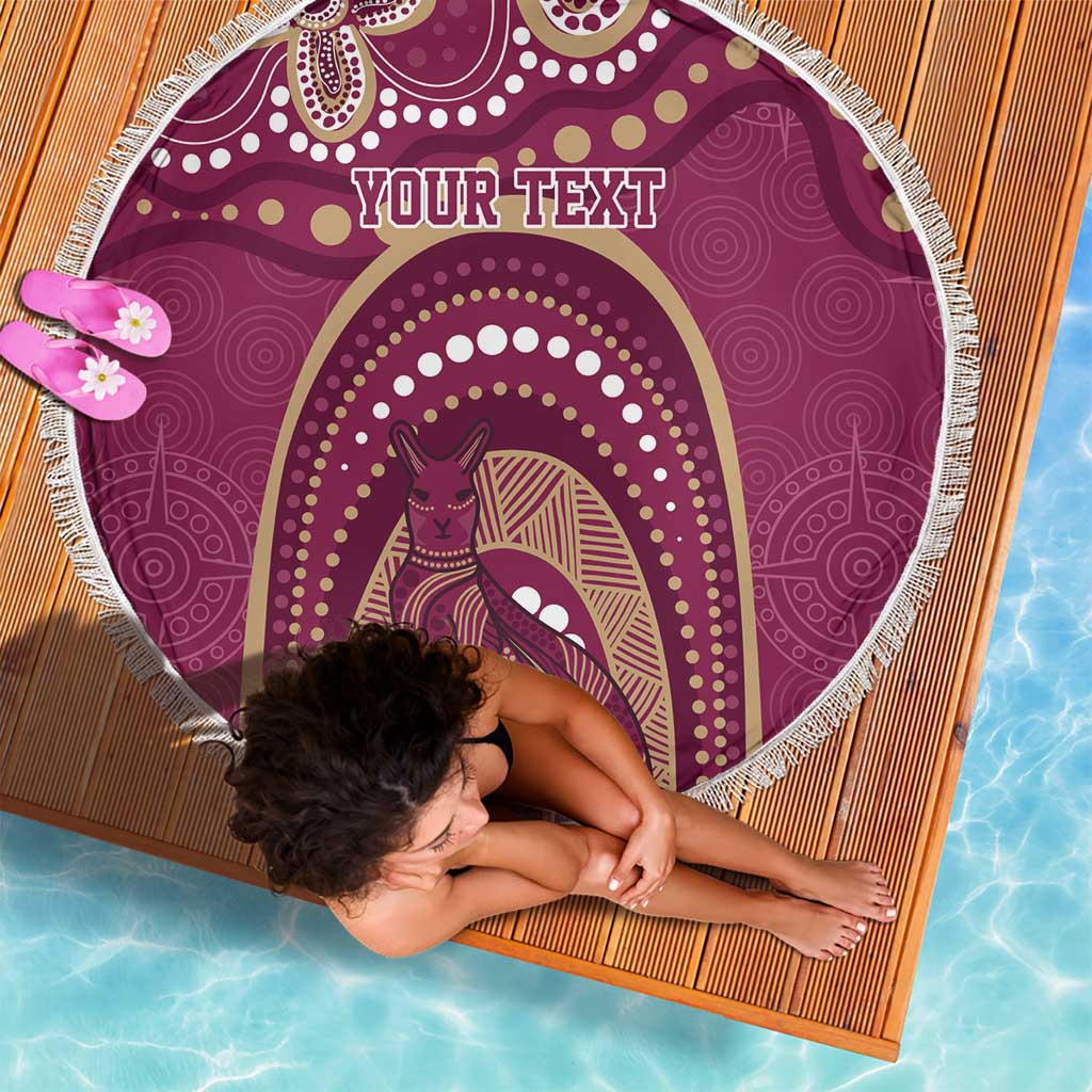 Personalized Australia QLD Rugby Indigenous Series Beach Blanket Maroons Kangaroos