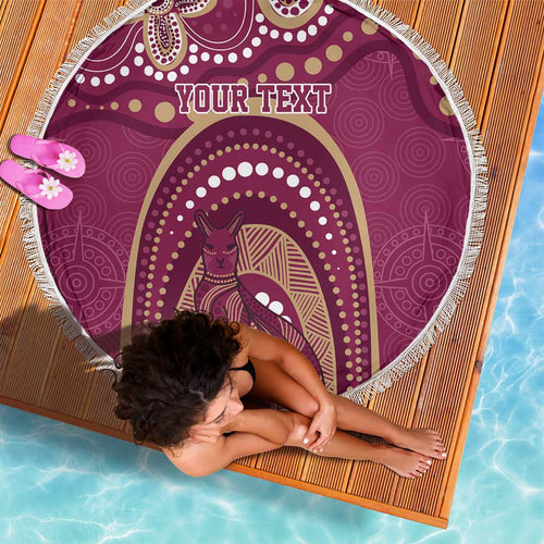 Personalized Australia QLD Rugby Indigenous Series Beach Blanket Maroons Kangaroos