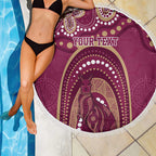 Personalized Australia QLD Rugby Indigenous Series Beach Blanket Maroons Kangaroos