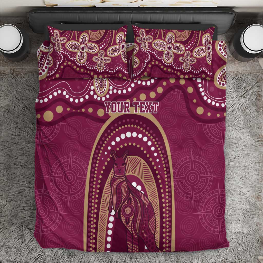 Personalized Australia QLD Rugby Indigenous Series Bedding Set Maroons Kangaroos