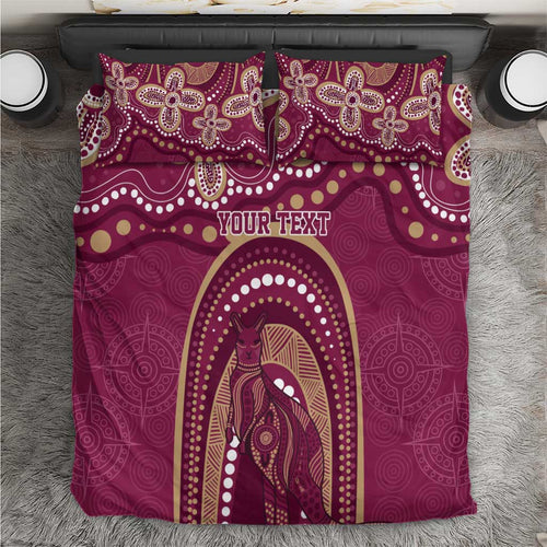 Personalized Australia QLD Rugby Indigenous Series Bedding Set Maroons Kangaroos
