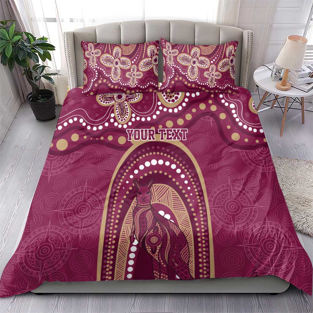 Personalized Australia QLD Rugby Indigenous Series Bedding Set Maroons Kangaroos