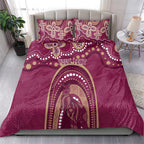 Personalized Australia QLD Rugby Indigenous Series Bedding Set Maroons Kangaroos