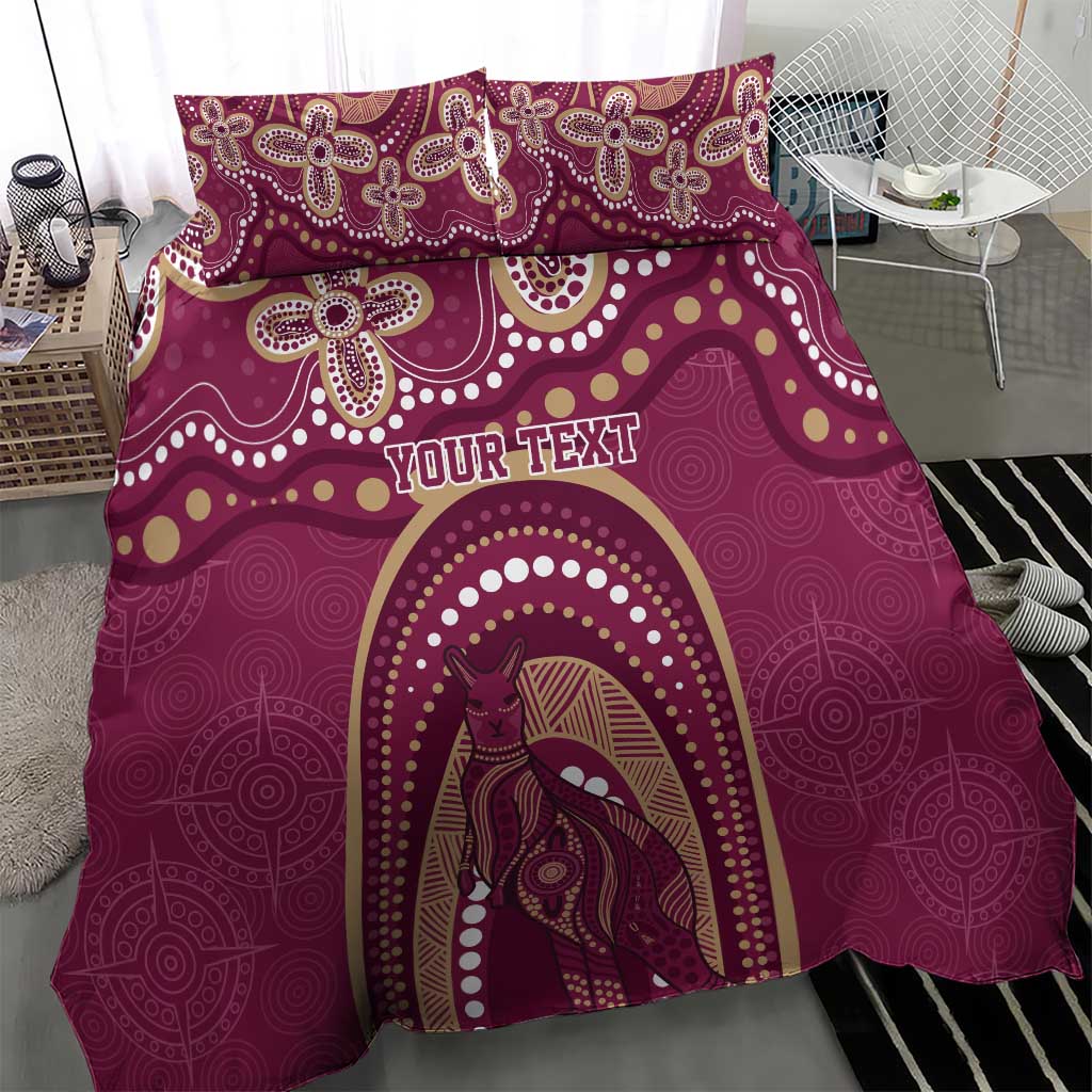 Personalized Australia QLD Rugby Indigenous Series Bedding Set Maroons Kangaroos