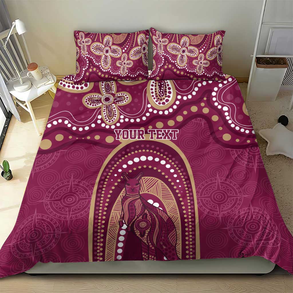 Personalized Australia QLD Rugby Indigenous Series Bedding Set Maroons Kangaroos