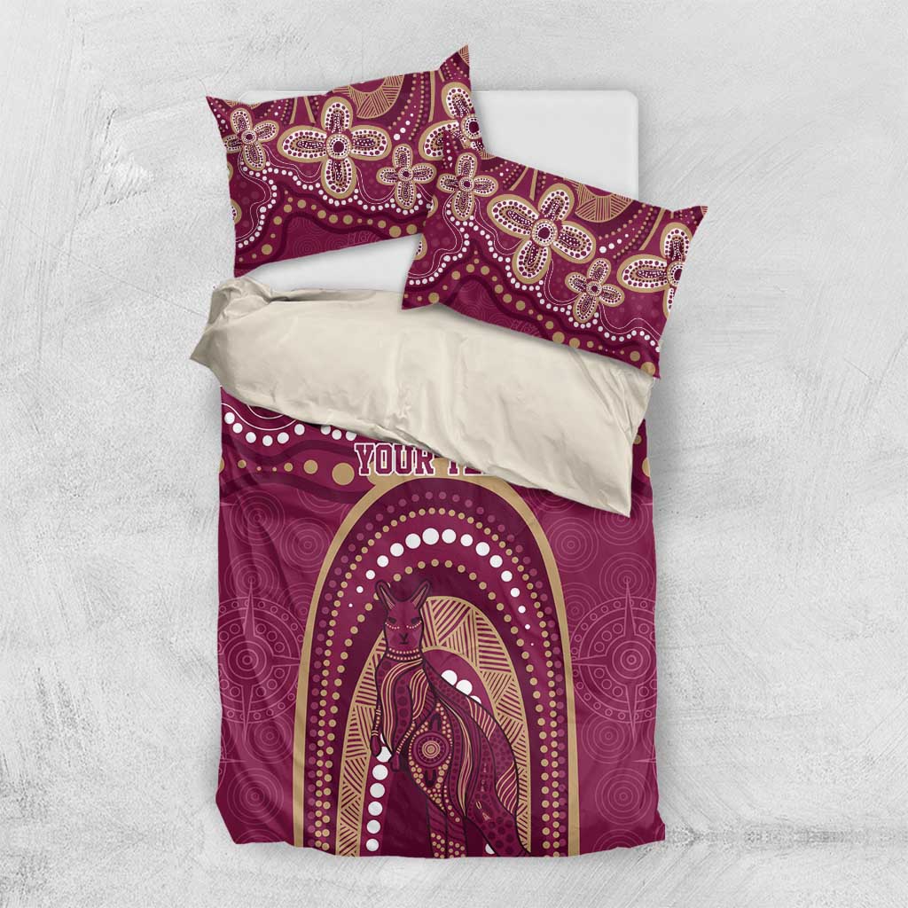 Personalized Australia QLD Rugby Indigenous Series Bedding Set Maroons Kangaroos