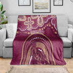 Personalized Australia QLD Rugby Indigenous Series Blanket Maroons Kangaroos