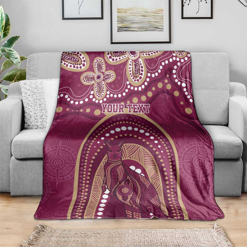 Personalized Australia QLD Rugby Indigenous Series Blanket Maroons Kangaroos