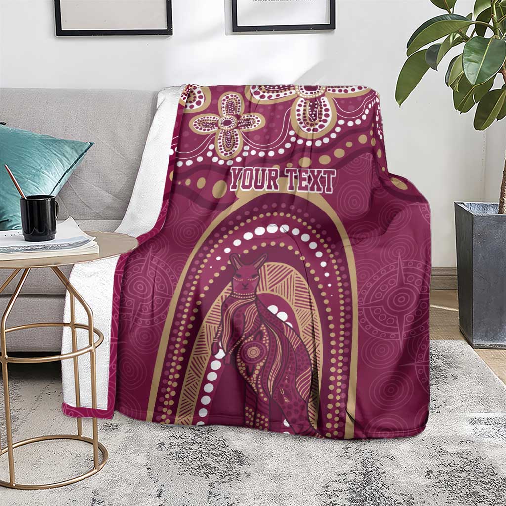 Personalized Australia QLD Rugby Indigenous Series Blanket Maroons Kangaroos