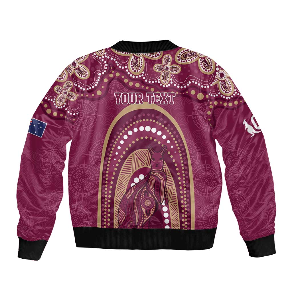 Personalized Australia QLD Rugby Indigenous Series Bomber Jacket Maroons Kangaroos