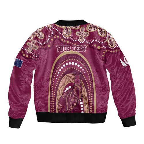 Personalized Australia QLD Rugby Indigenous Series Bomber Jacket Maroons Kangaroos