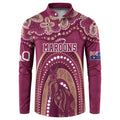Personalized Australia QLD Rugby Indigenous Series Button Sweatshirt Maroons Kangaroos