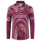 Personalized Australia QLD Rugby Indigenous Series Button Sweatshirt Maroons Kangaroos