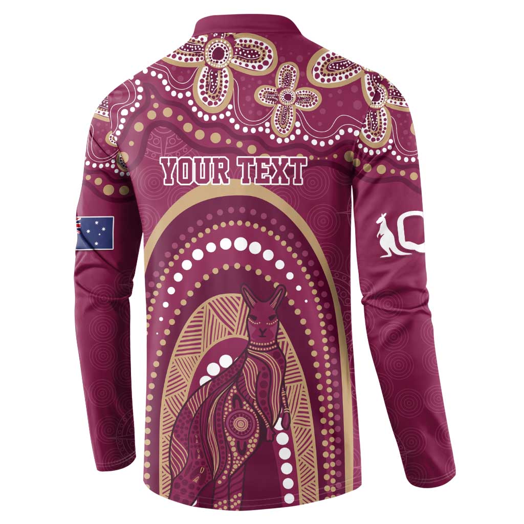 Personalized Australia QLD Rugby Indigenous Series Button Sweatshirt Maroons Kangaroos
