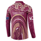 Personalized Australia QLD Rugby Indigenous Series Button Sweatshirt Maroons Kangaroos