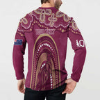 Personalized Australia QLD Rugby Indigenous Series Button Sweatshirt Maroons Kangaroos